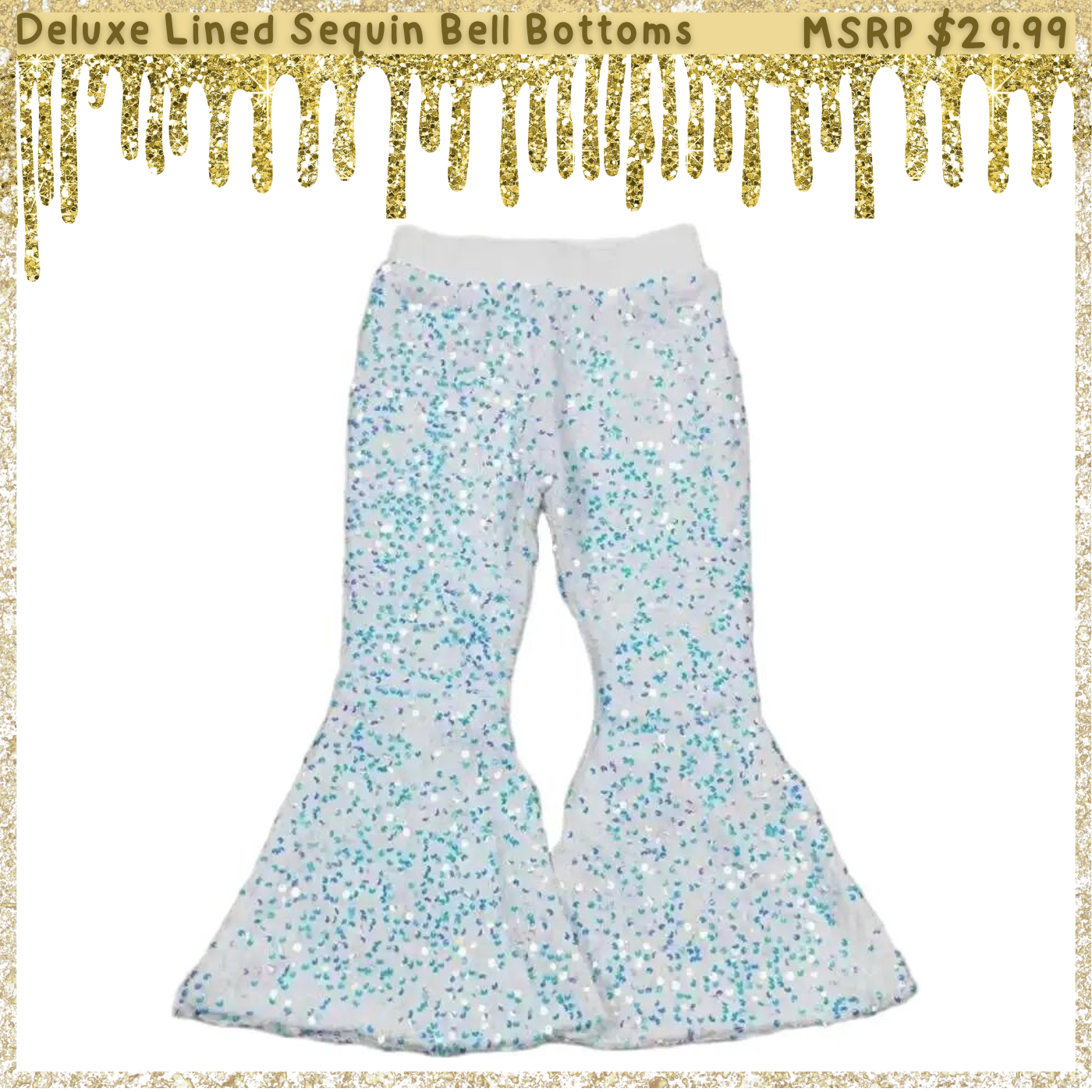 Deluxe Lined Sequin Bell Bottoms (Flare Pants)
