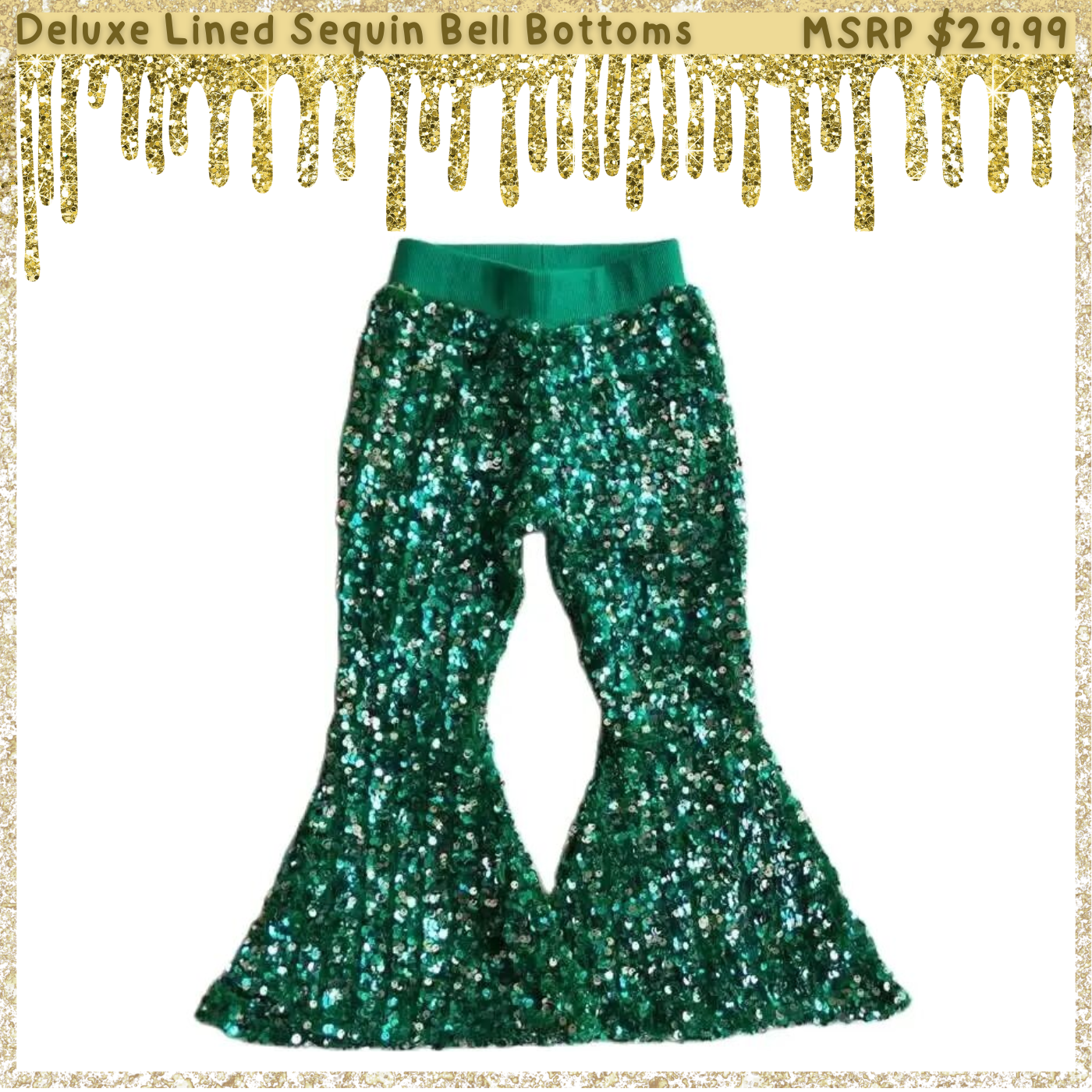 4-Pack Sequin Bell Bottoms: Christmas Red Green Kids