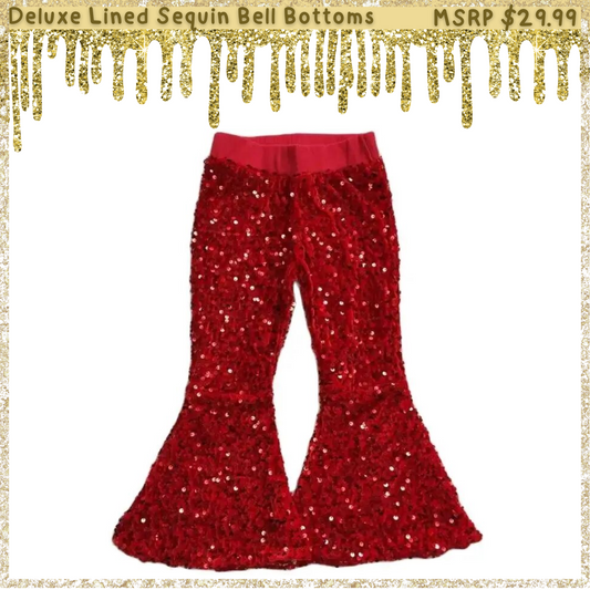 Deluxe Lined Sequin Bell Bottoms (Flare Pants)