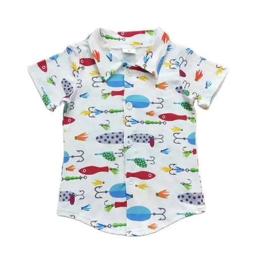 Boys Fishing Lures Colorful Western Shirt - Kids Clothes
