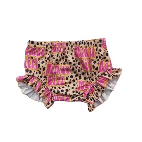 MAMA'S GIRL Leopard Print Ruffle Baby Bummies Layette