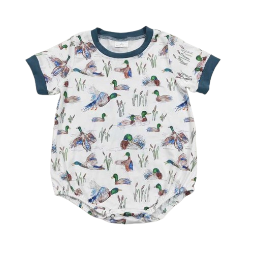 PEACEFUL DUCKS Boys Short Sleeve Romper
