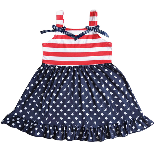 4th of July Classic Patriotic Flag Sweetheart Star Dress