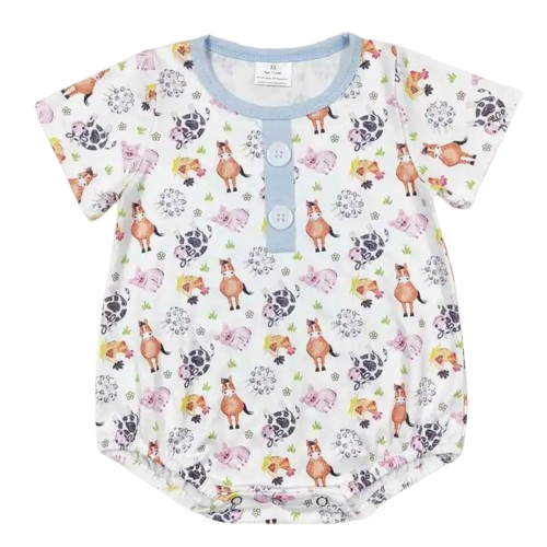 Western Baby Romper Baby Farm Animals - Baby Clothes
