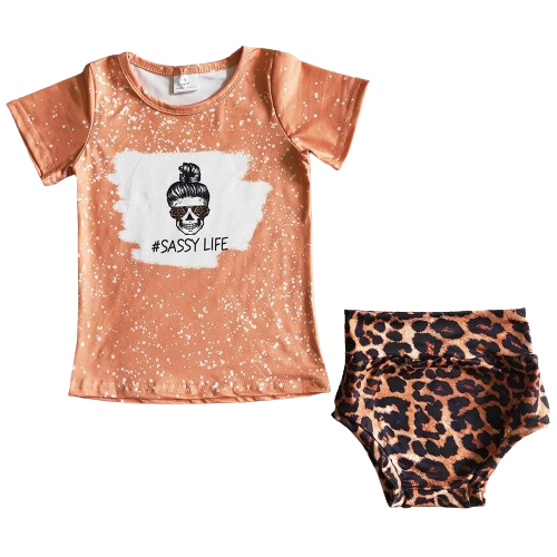 Baby Girls Western Bummies Outfit Sassy Life Leopard Infant