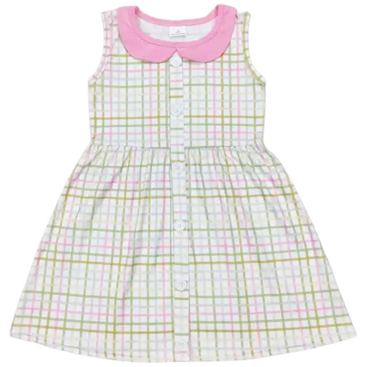 Summer  Colorful Dress Sweet Summer Plaid - Kids Clothing