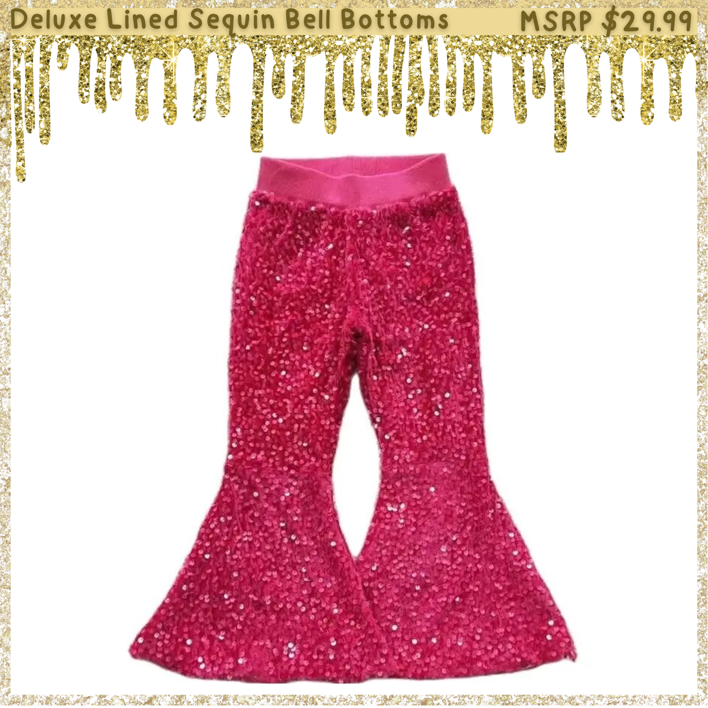 Deluxe Lined Sequin Bell Bottoms (Flare Pants)