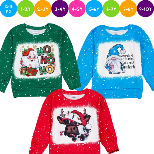 Kids Clothing - Christmas Winter Holiday Long Sleeve Shirt Girls