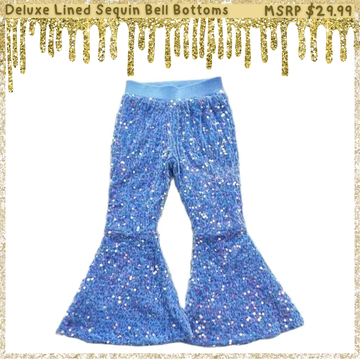 Deluxe Lined Sequin Bell Bottoms (Flare Pants)