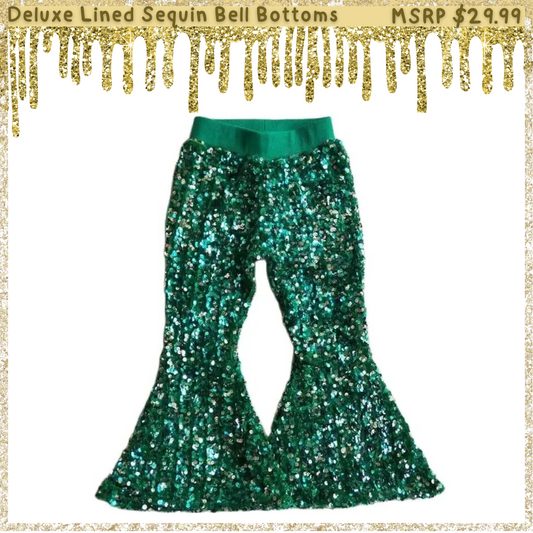 Deluxe Lined Sequin Bell Bottoms (Flare Pants)