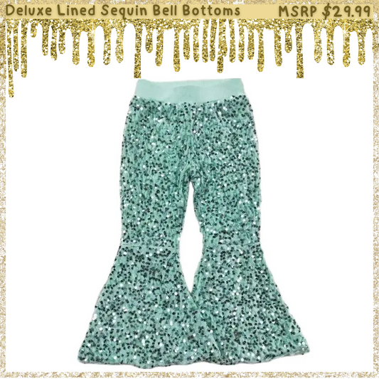 Deluxe Lined Sequin Bell Bottoms (Flare Pants)