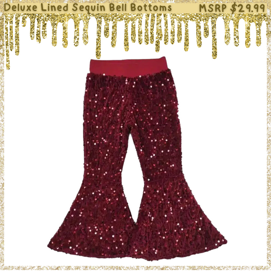 Deluxe Lined Sequin Bell Bottoms (Flare Pants)