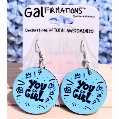 Dangle Earrings - Real Not Perfect! Galfirmations (Young Womens Contemporary)