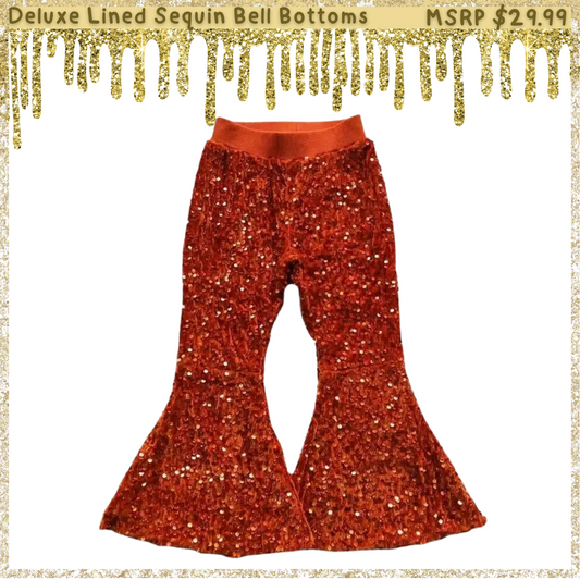 Deluxe Lined Sequin Bell Bottoms (Flare Pants)