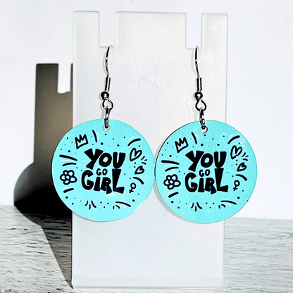 Dangle Earrings - You Go Girl! Galfirmations (Tween/Young Womens Contemporary)