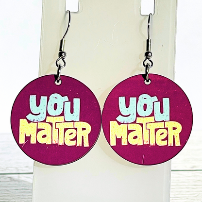 Dangle Earrings - You Matter! Galfirmations Girl Power (Tween/Young Womens Contemporary)