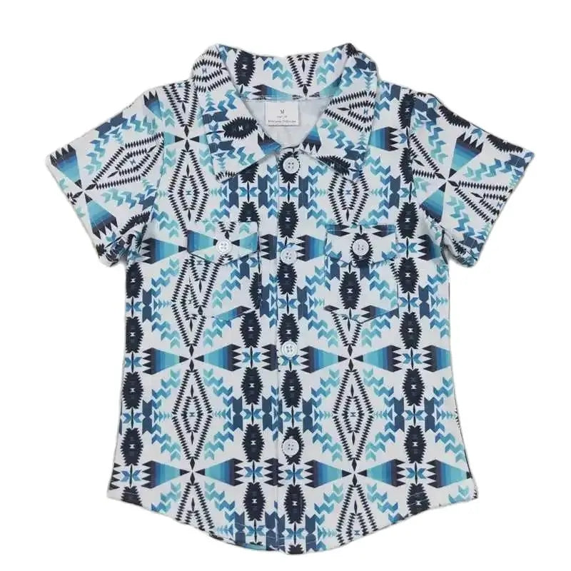 Boys Clothing -Fast Ship! Southwest Aztec Steer Button Shirt