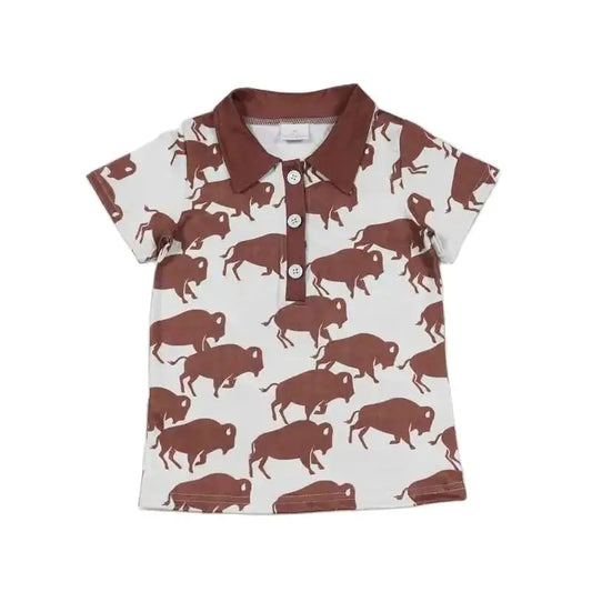Boys Button Down Western Shirt - Buffalo Steer Kids Clothes