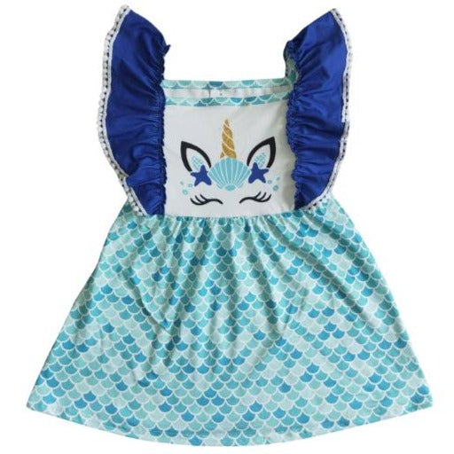 $6.00 SALE! Kids Clothing - Mermaid Unicorn Seashell Dress