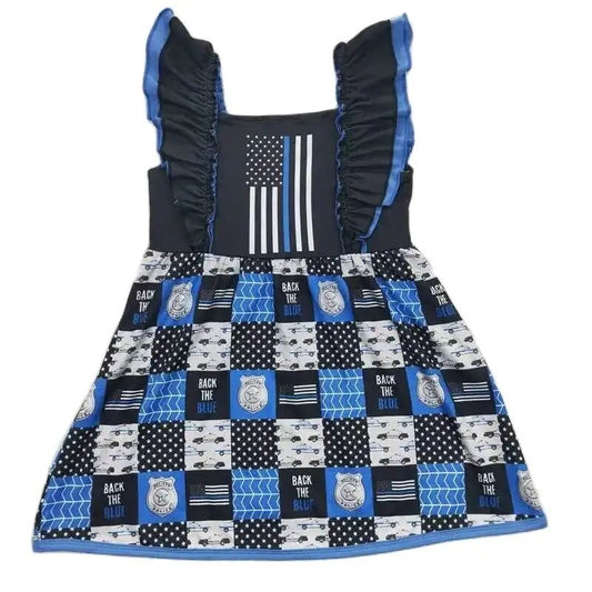 $6.00 Sale Police Department Ruffle Accent Dress - Kids Clothing Summer