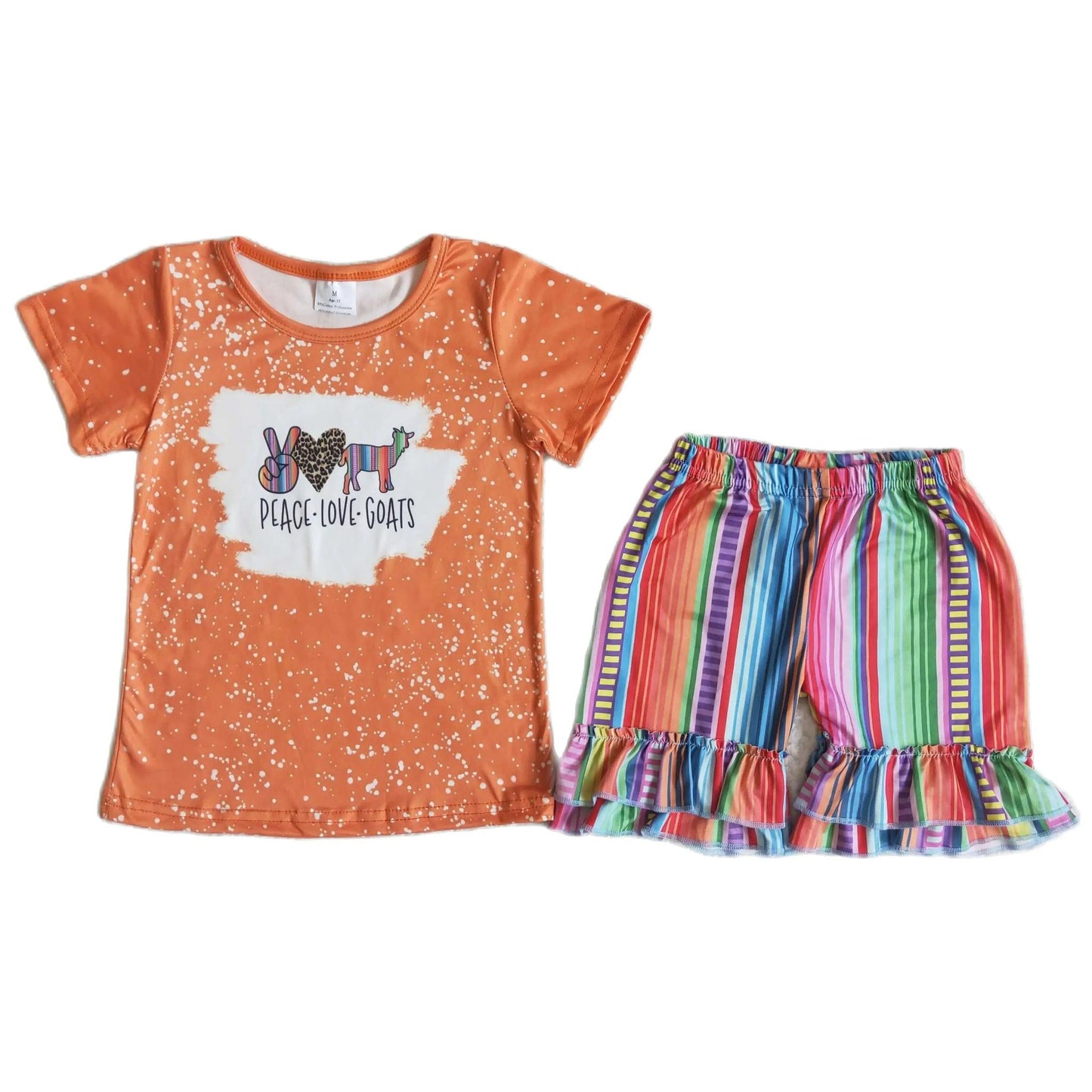 PEACE LOVE GOATS Western Stripe Shorts Girls Summer Outfit