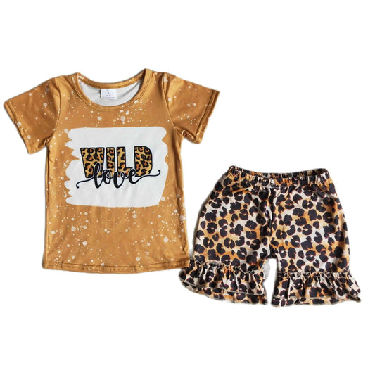 WILD LOVE Leopard Ruffle Shorts Summer Outfit