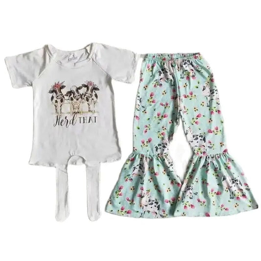 $6.00 Sale Herd That Cow Southwest Short Sleeve Shirt and Pants - Kids Clothes