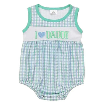 I Love Daddy - Plaid Father's Day Sibling Set