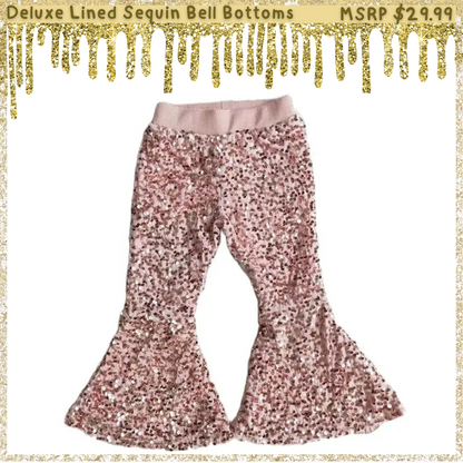 Deluxe Lined Sequin Bell Bottoms (Flare Pants)