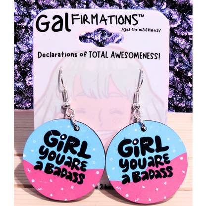 Dangle Earrings - Strong As Hell! Galfirmations (Girl Power Young Womens Contemporary)