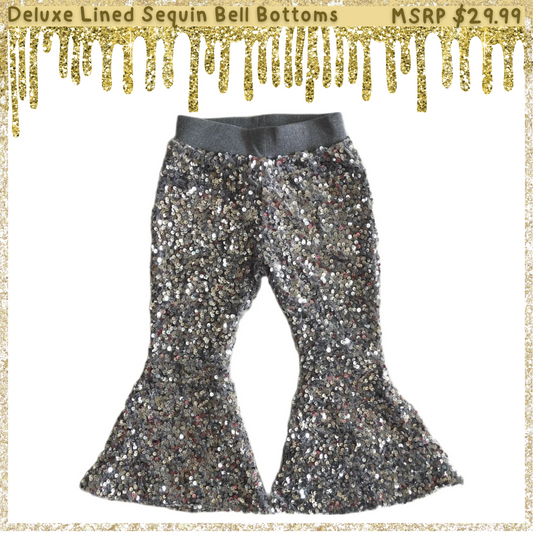 Deluxe Lined Sequin Bell Bottoms (Flare Pants)