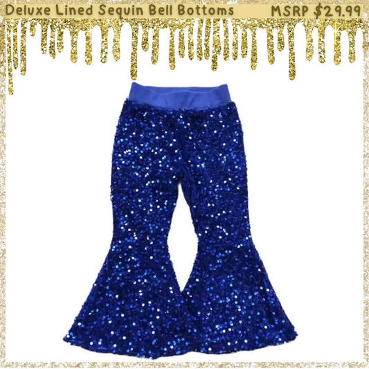 Deluxe Lined Sequin Bell Bottoms (Flare Pants)