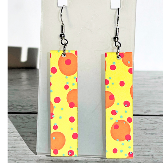Dangle Earrings - Lava Lamp Retro Dots! Galfirmations (Tween/Young Womens Contemporary)