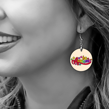 Dangle Earrings - Retro Inspired Be Awesome! Galfirmations (Young Womens Contemporary)