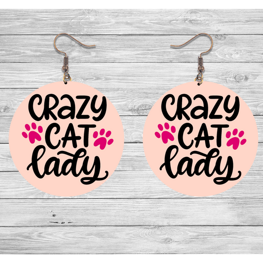 Dangle Earrings - Crazy Cat Lady Galfirmations (Young Womens Contemporary)