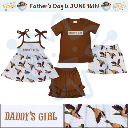 Daddy's Boy / Girl - Brown Duck Father's Day Sibling Set