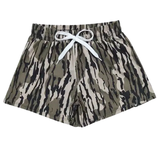 CAMO SIBLING  Drawstring  Boys Swim Trunks