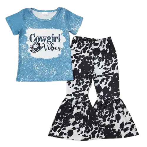 Cowgirl Vibes - Western Bell Bottom Outfit Kids Clothing