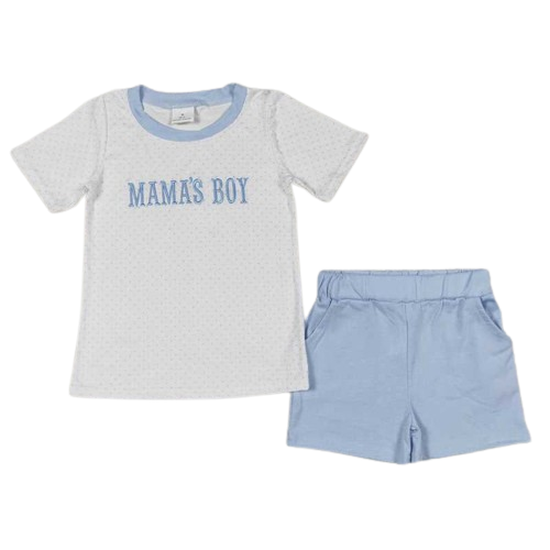 Summer Mama's Boy Short Sleeve Shirt & Shorts Outfit - Kids