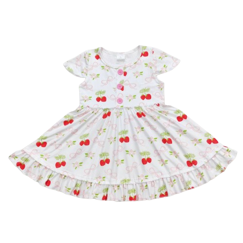Whimsical Dress Cherry Ruffle - Kids Clothes