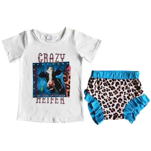 Summer Crazy Heifer Outfit Southwest Baby Bummies - Kids