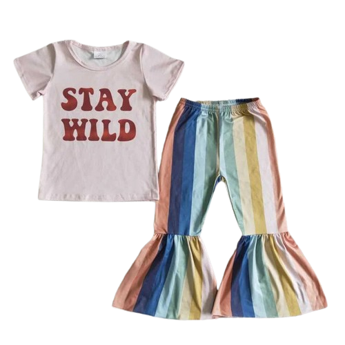 Stay Wild - Western Bell Bottom Outfit Kids Clothing