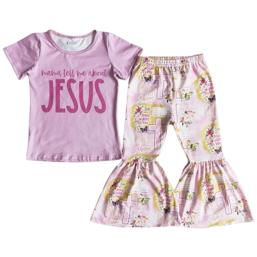 Tell Me About Jesus - Western Bell Bottom Outfit Kids Summer