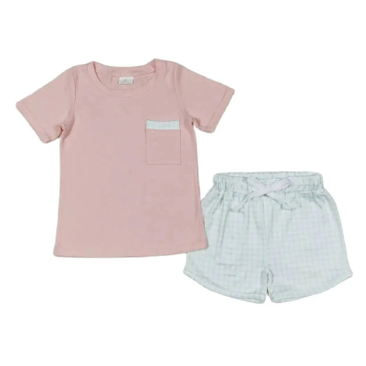 Pink & Mint Coastal Resort Summer Shorts Outfit Kids Clothes