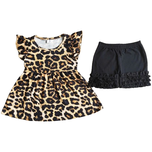 Classic Leopard Print Southwest Summer Shorts Outfit - Kids