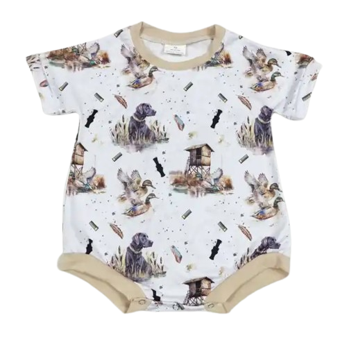 Summer Western Baby Romper Ducks 'n Dogs Onesie - Baby Clothes