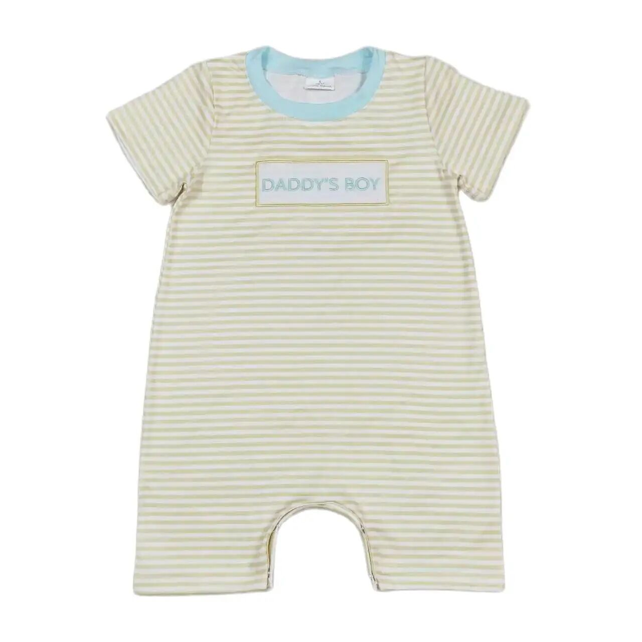 Colorful Baby Romper Daddy's Boy Yellow Applique