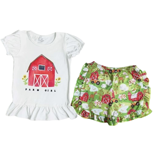 Farm Girl Southwest Summer Shorts Outfit - Kids Clothing
