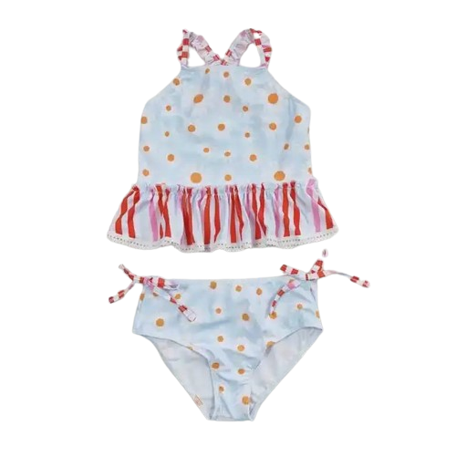 Daisy Striped Floral Bathing Suit - Kids Clothes