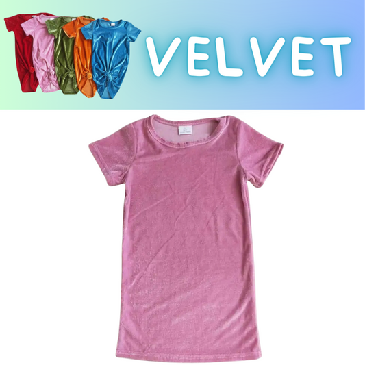 Colorful Dress Pink Velvet - Kids Clothing